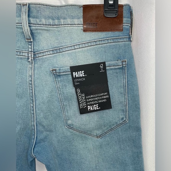 Paige Jeans Mens 29x30 Blue Lennox Slim Stretch Mid Rise Medium Wash Stretch New - Picture 4 of 8